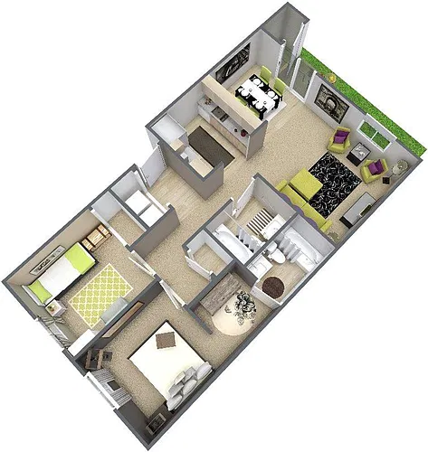 Floor plan 2 Bed 2 Bath