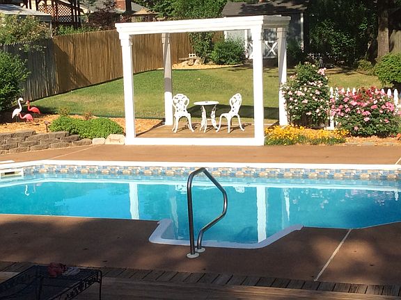 Back yard pool with gazebo