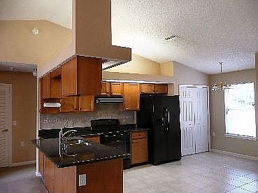 Kitchen and eat in area