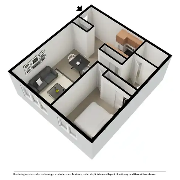 Floor plan Spacious 1 Bedroom