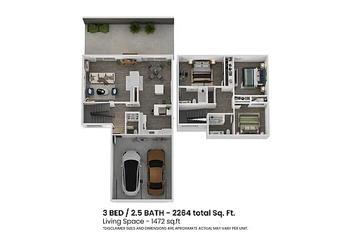 Floor plan 3 Bed 2 Half Bath