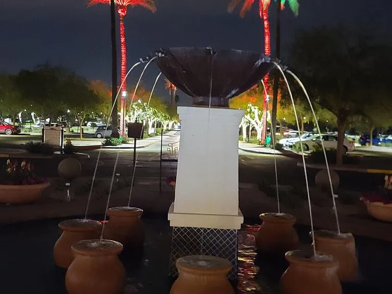 Night view of entrance to on property restaurant