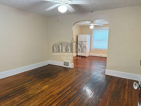 View from the front door across the Living room and dining room space.