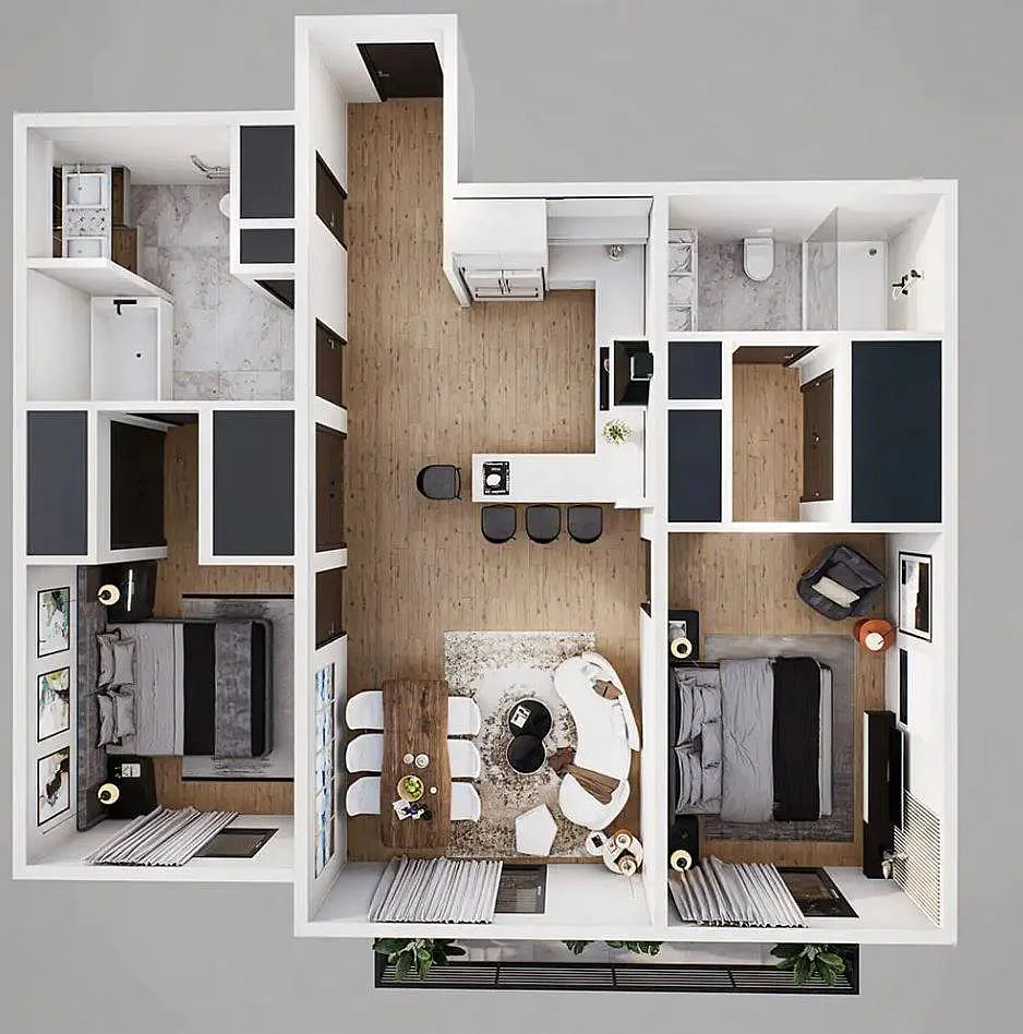 Floor plan 2 Bedroom Junior