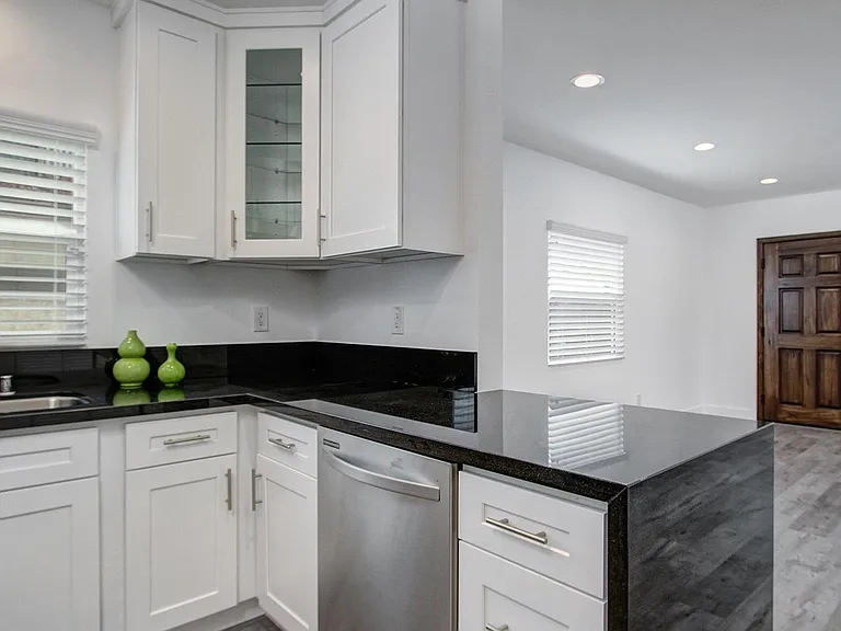 Kitchen open to dining & living