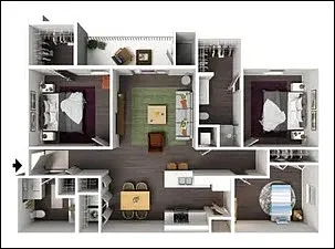 Floor plan 3 Bedroom B