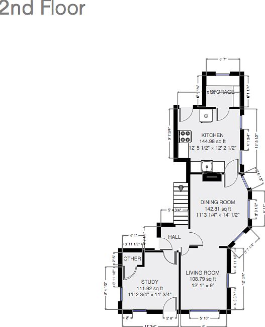 Second Floor Plan (Kitchen and Living Room)