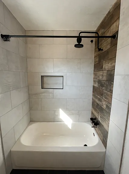 second bath shower over tub