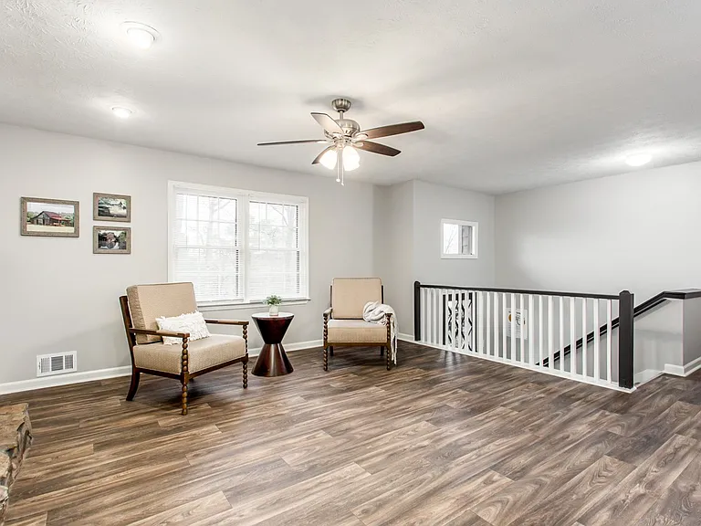 Upstairs seating area.