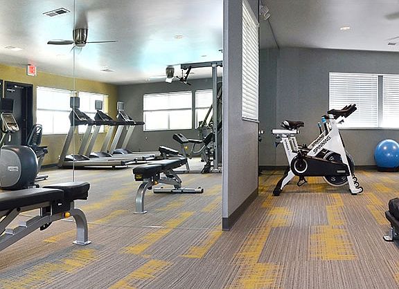 Fitness Center offers a variety of workout equipment