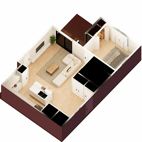 Floor plan 1 Bed Apartment