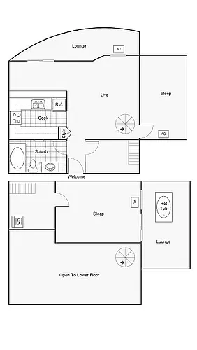 Floor plan Loft Penthouse Two Bedroom Renovated Unfurnished