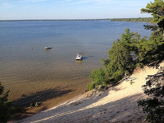 sand dunes on Brevort lake