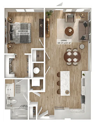 Floor plan 1 Bed/1 Bath-A9