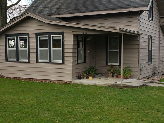 From the yard looking at the front