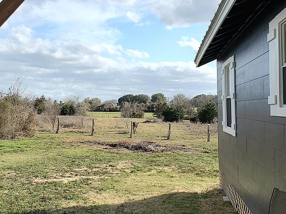 view from covered back porch