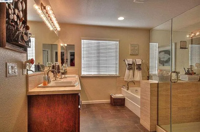 Master bath with separate shower and tub