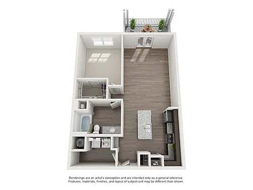 Floor plan 1 Bedroom/1 Bath-884 Sq Ft
