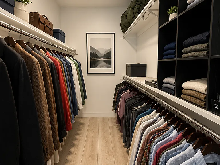 Large walk in closet in primary bedroom