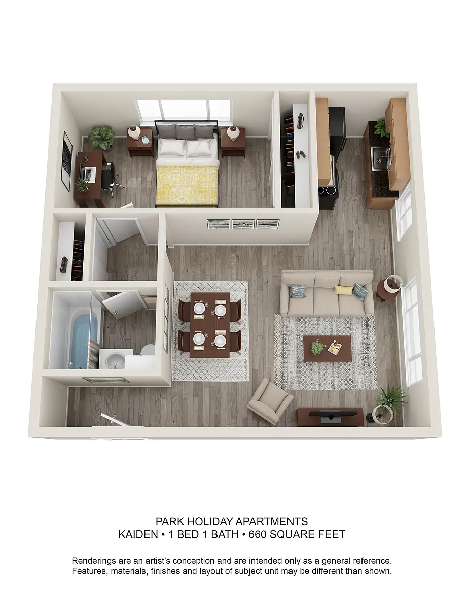 Floor plan 1 Bed 1 Bath