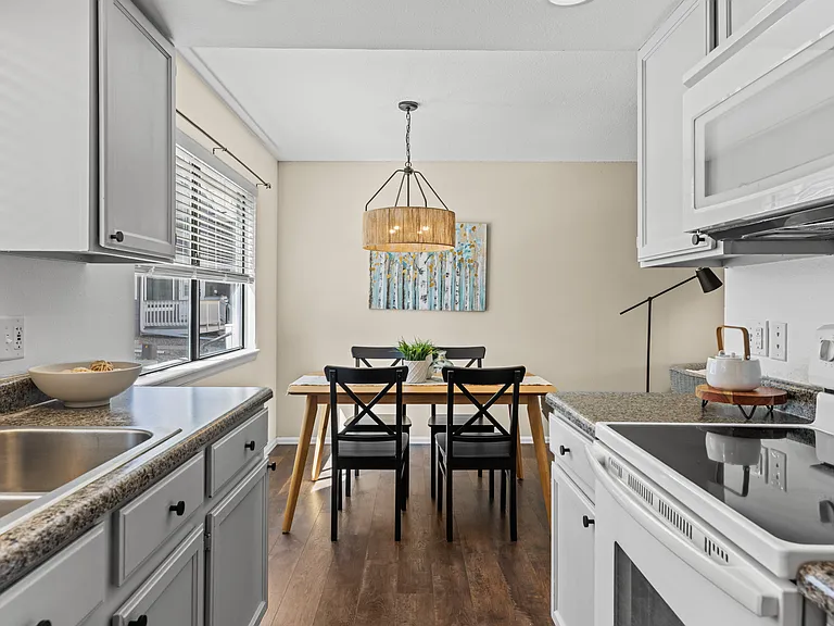 The kitchen flows effortlessly into the dining area - perfect for everyday meals and entertaining.