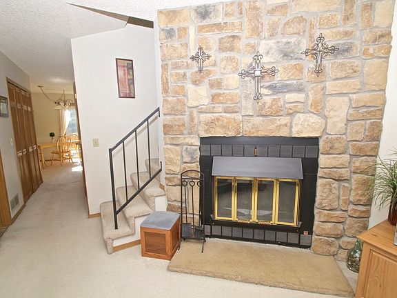 Cozy Stone-Faced Fireplace