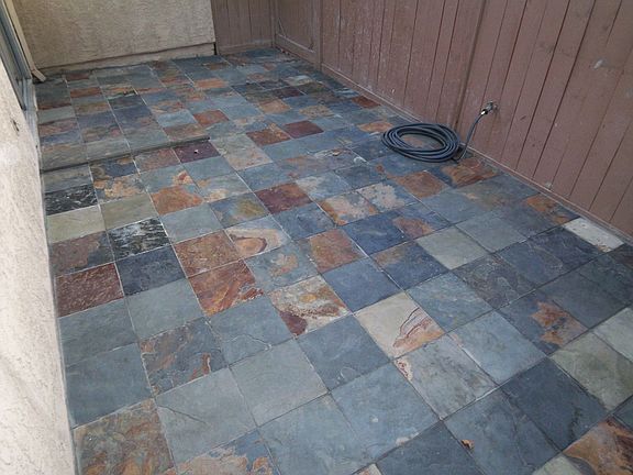 New Slate tile patio.