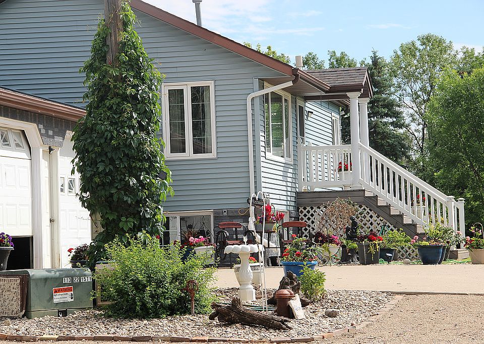 Front of house and garage