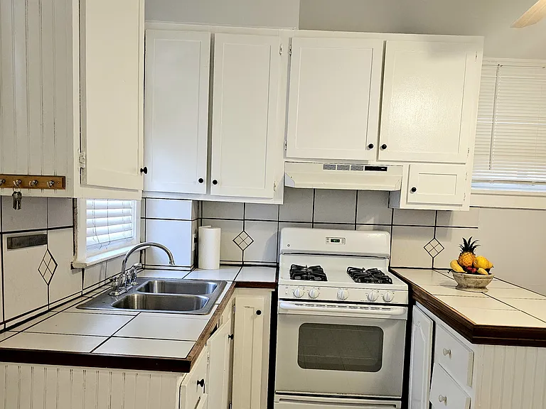 Kitchen with gas stove