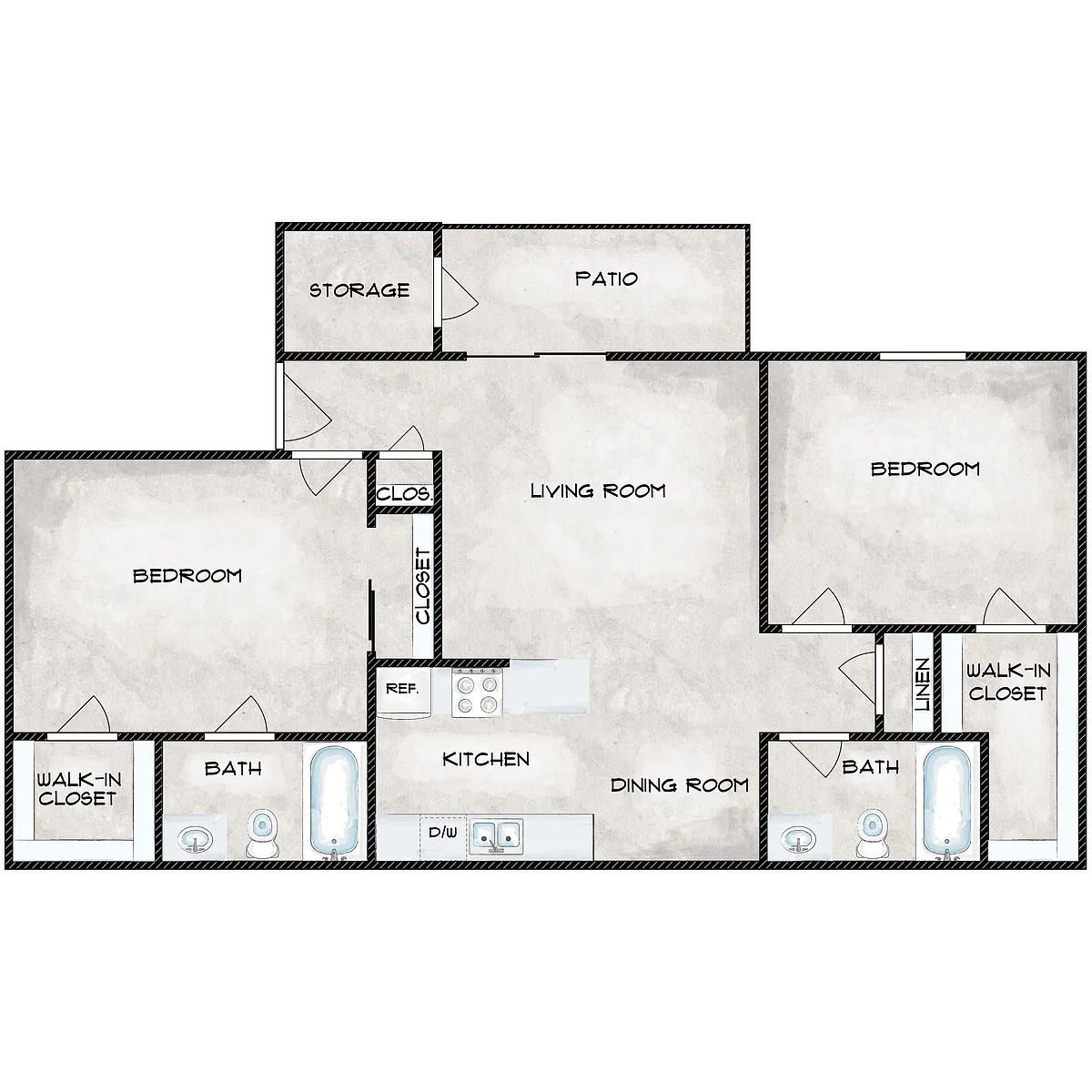 Floor plan 2 Bedroom 2 Bathroom