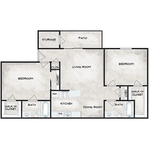 Floor plan 2 Bedroom 2 Bathroom