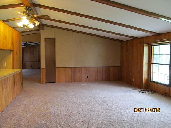 Vaulted living and dining room