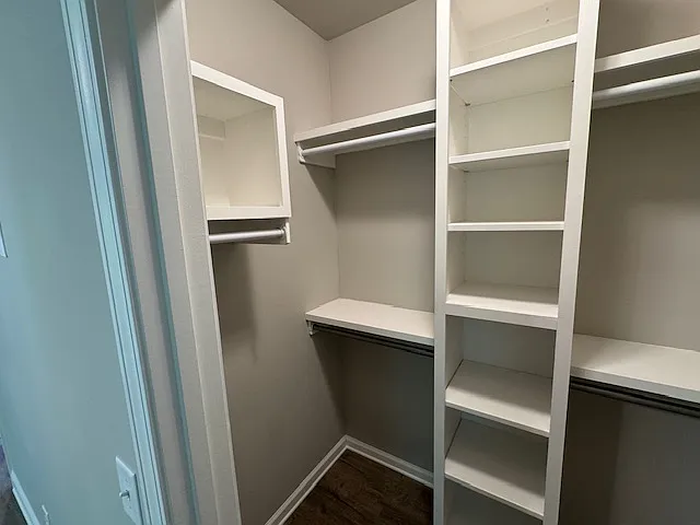 Left View of Primary Walk-in closet