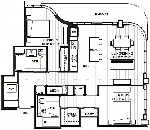 Floor plan 2 Bed/2 Bath-B5