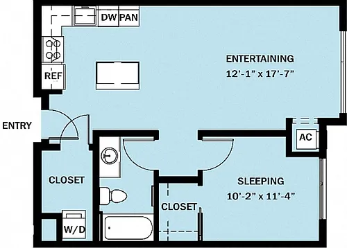 Floor plan 1 Bedroom 1 Bath B9.2