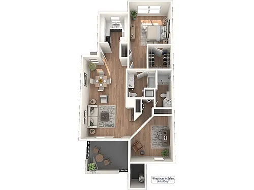 Floor plan Saguaro - Super (1 bed + flex space)