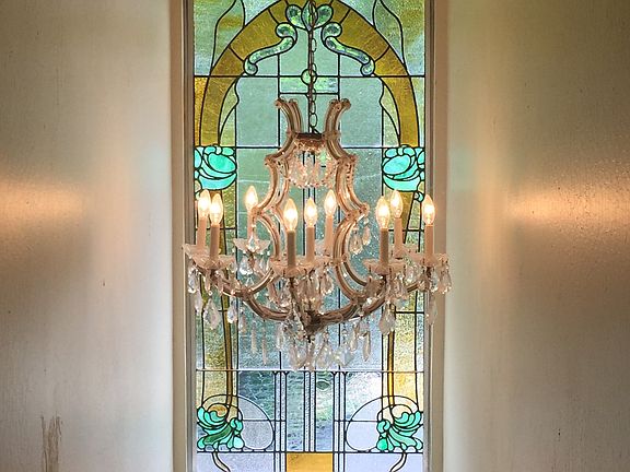 Stained glass in entryway