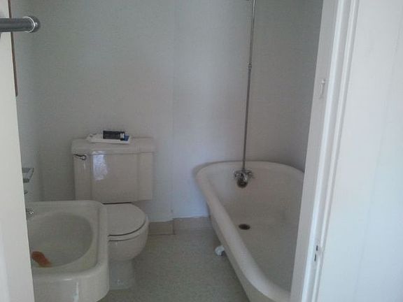 Classic claw-foot tub with shower surround