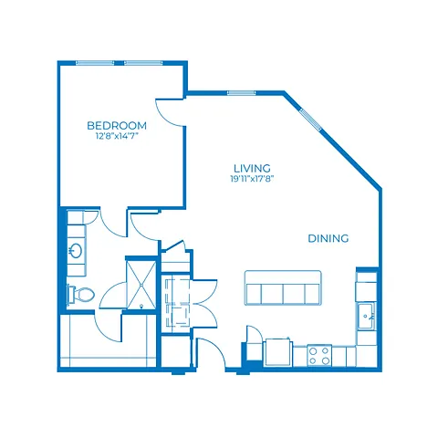 Floor plan A7a | 1 Bed | 1 Bath | a