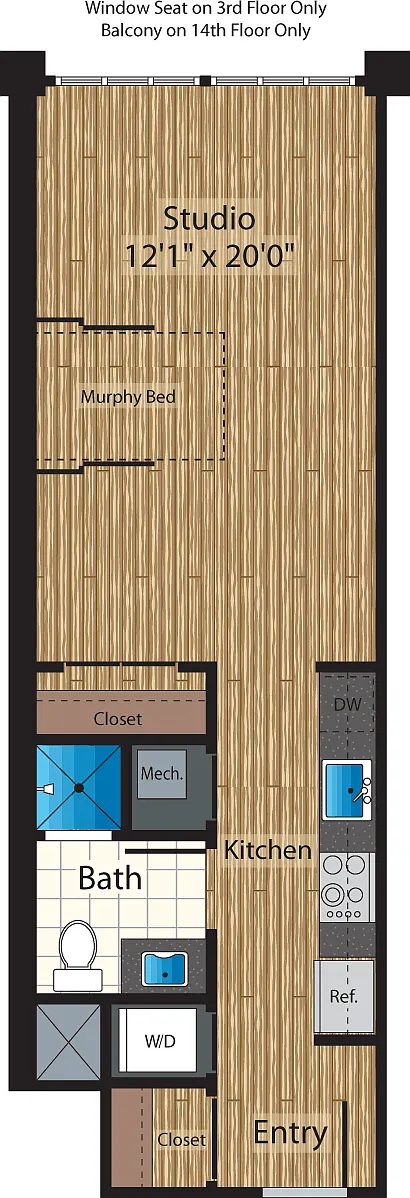 Floor plan Studio J 504