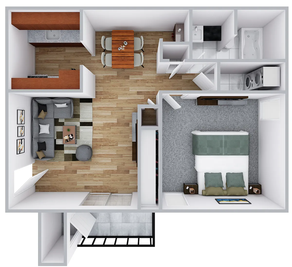 Floor plan One Bedroom D