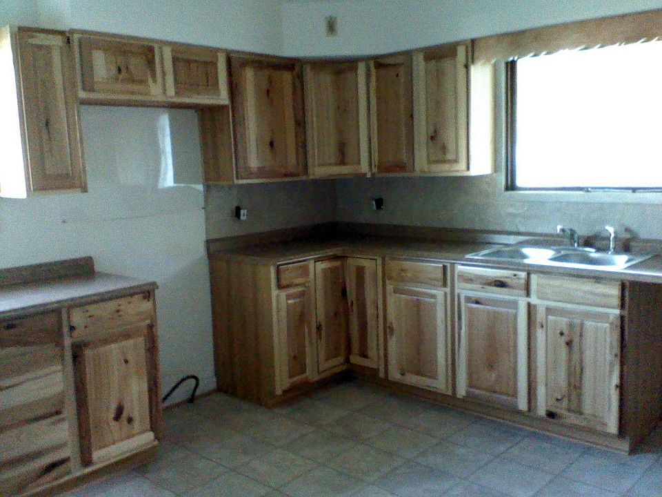 New hickory cabinets, floor