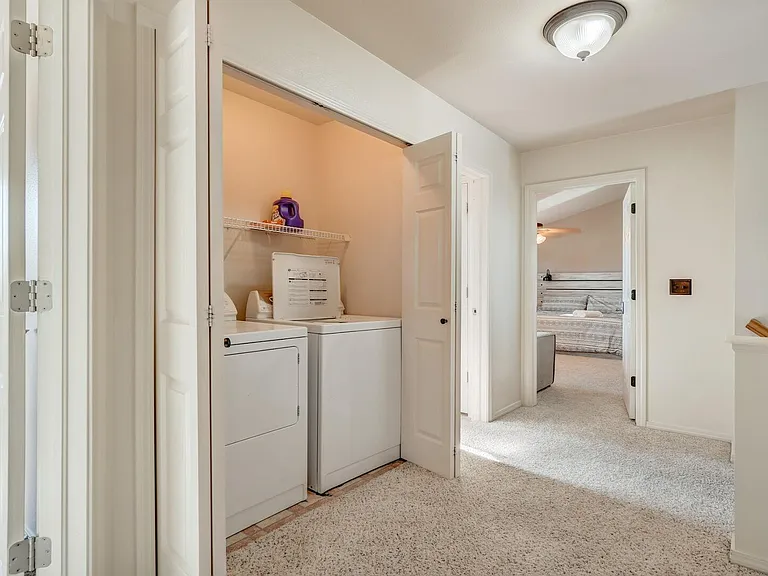 Washer and dryer located upstairs