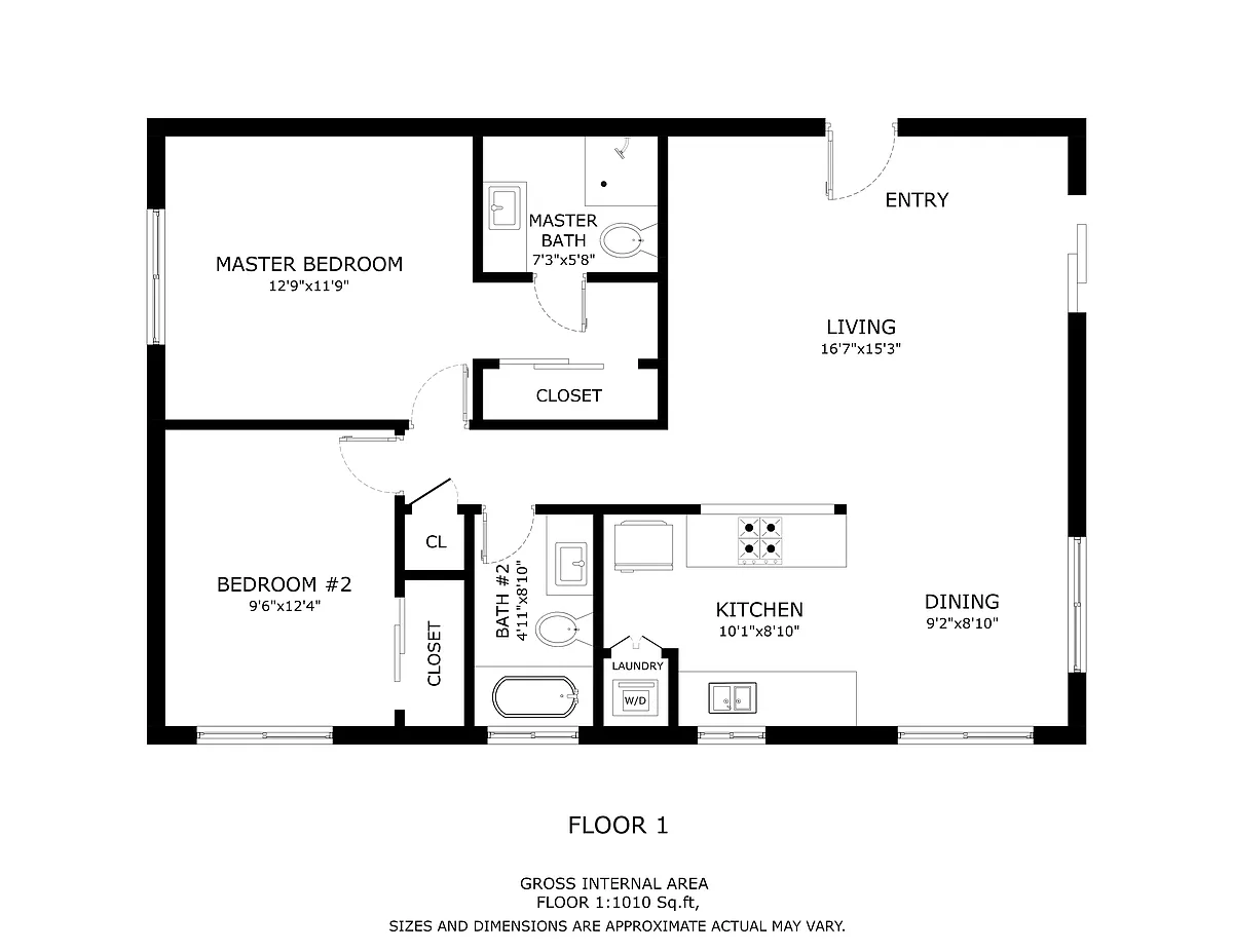 Floor plan 2 Bed 2 Bath