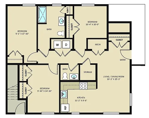 Floor plan 3 Bedroom