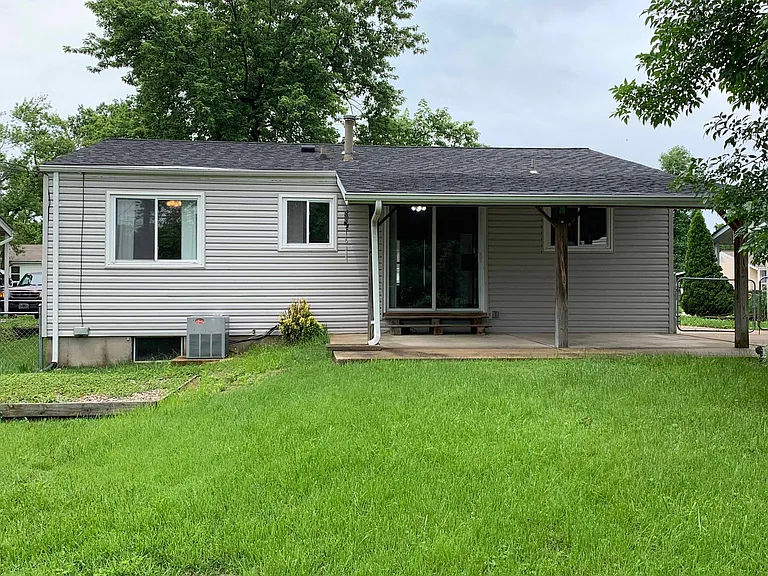 Back of house, covered patio