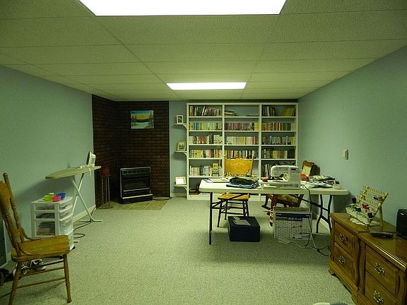 Family room in basement