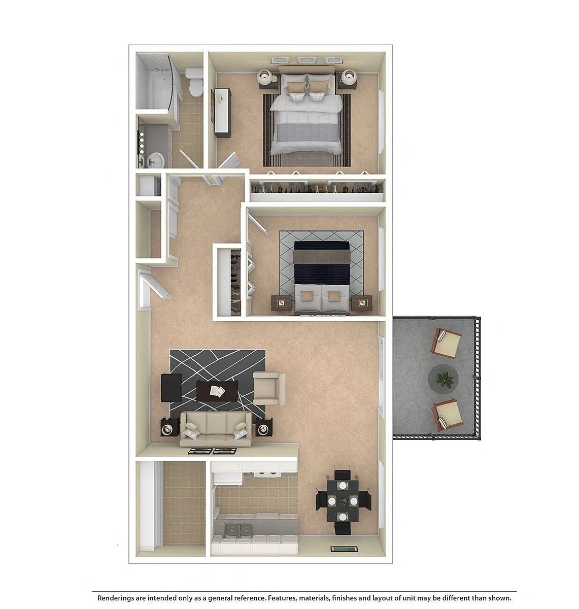 Floor plan 2 Bed 1 Bath