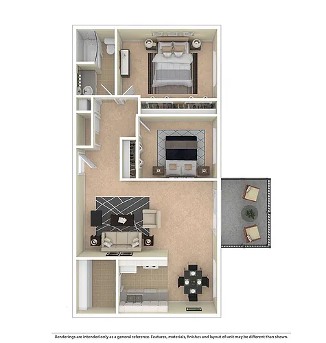 Floor plan 2 Bed 1 Bath