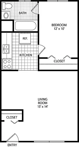 Floor plan 1 Bed 1 Bath